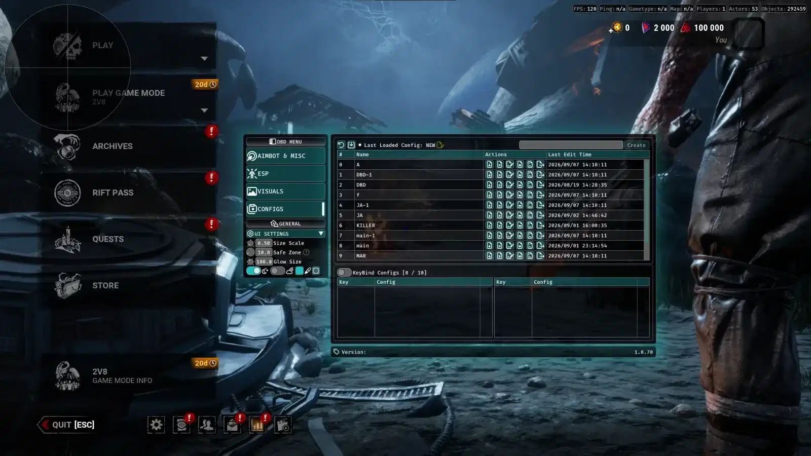Vendex Dead by Daylight configs